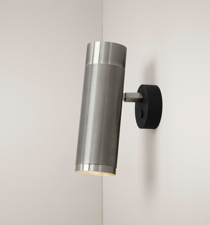 Thorup Copenhagen Patrone væglampe, nikkel malet messing, 200 mm